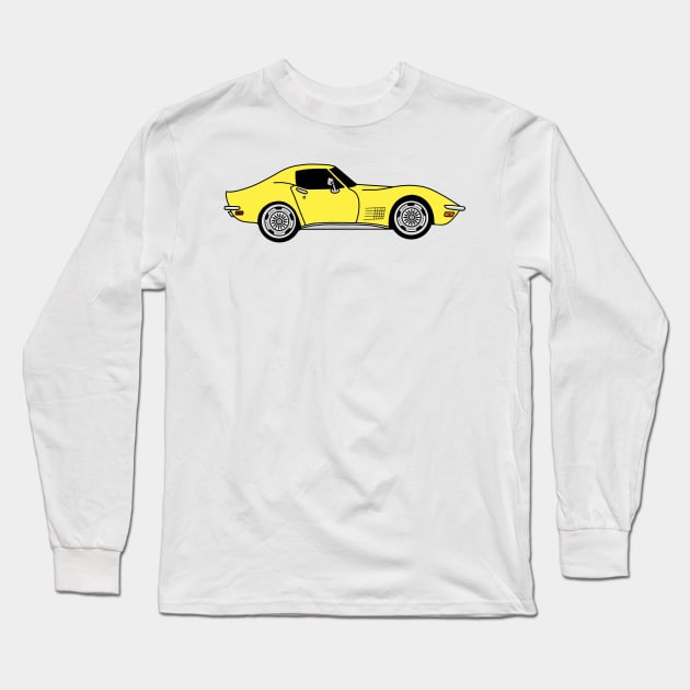 Daytona Yellow C3 Corvette Long Sleeve T-Shirt by ally1021